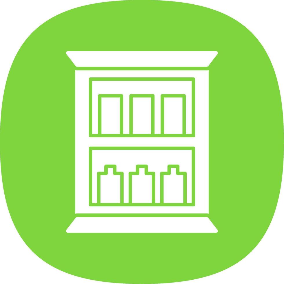 Medicine Cabinet Glyph Curve Icon vector