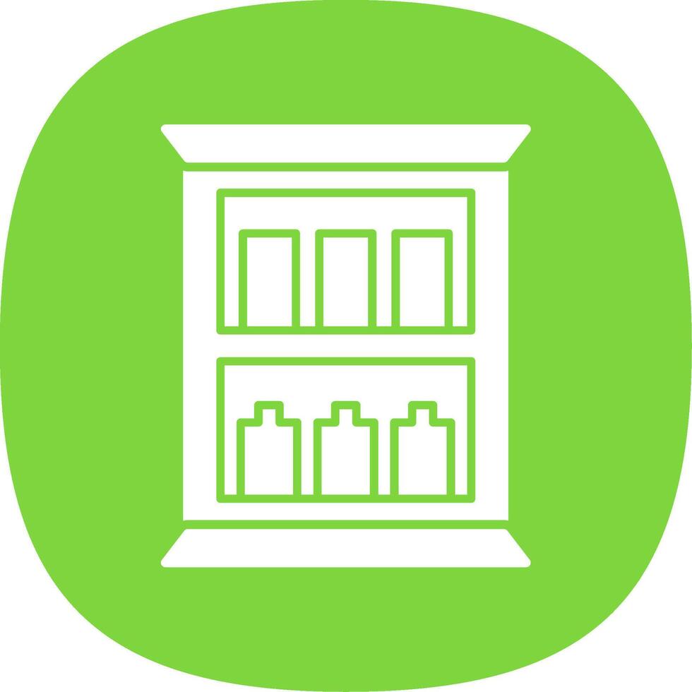 Medicine Cabinet Glyph Curve Icon vector