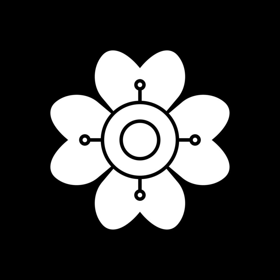 Hydrangea Glyph Inverted Icon vector
