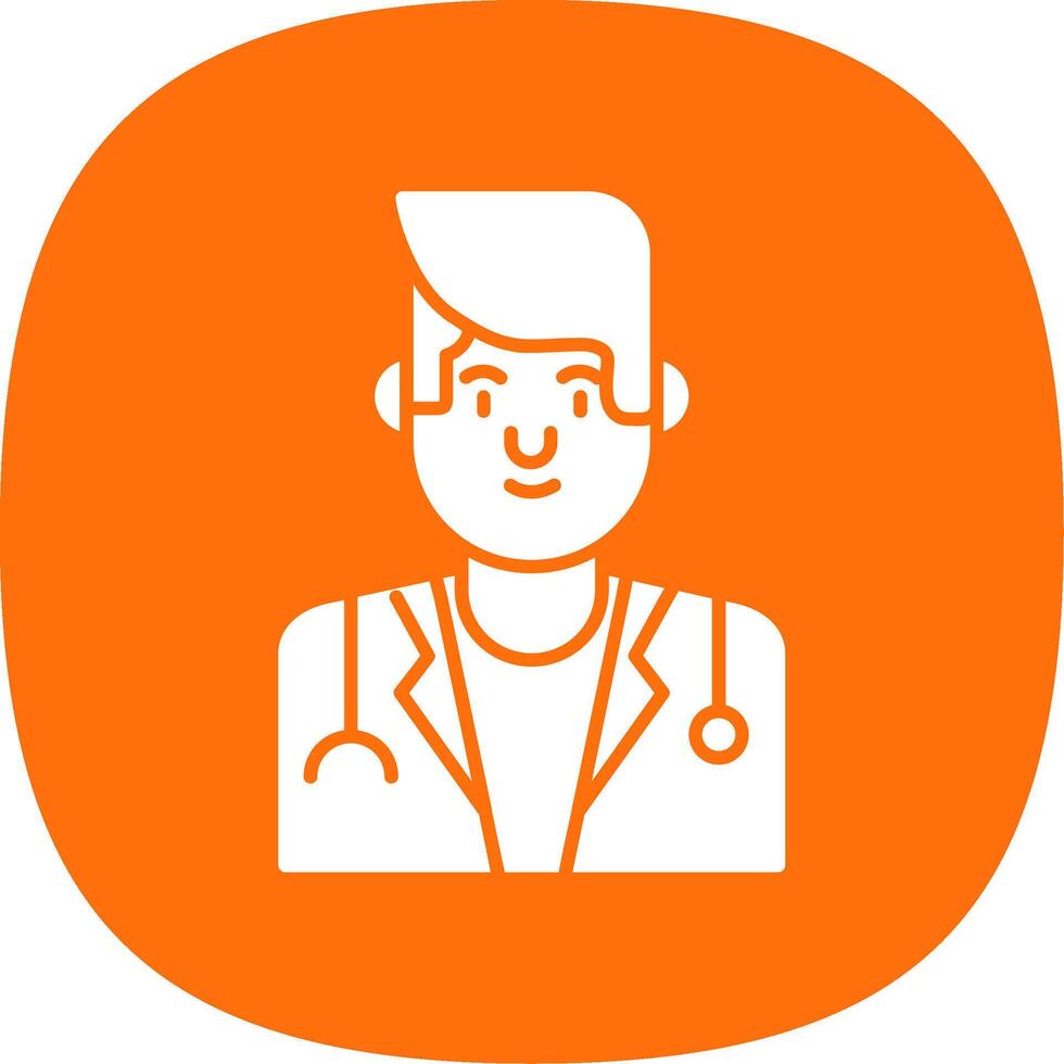 Male Doctor Glyph Curve Icon vector