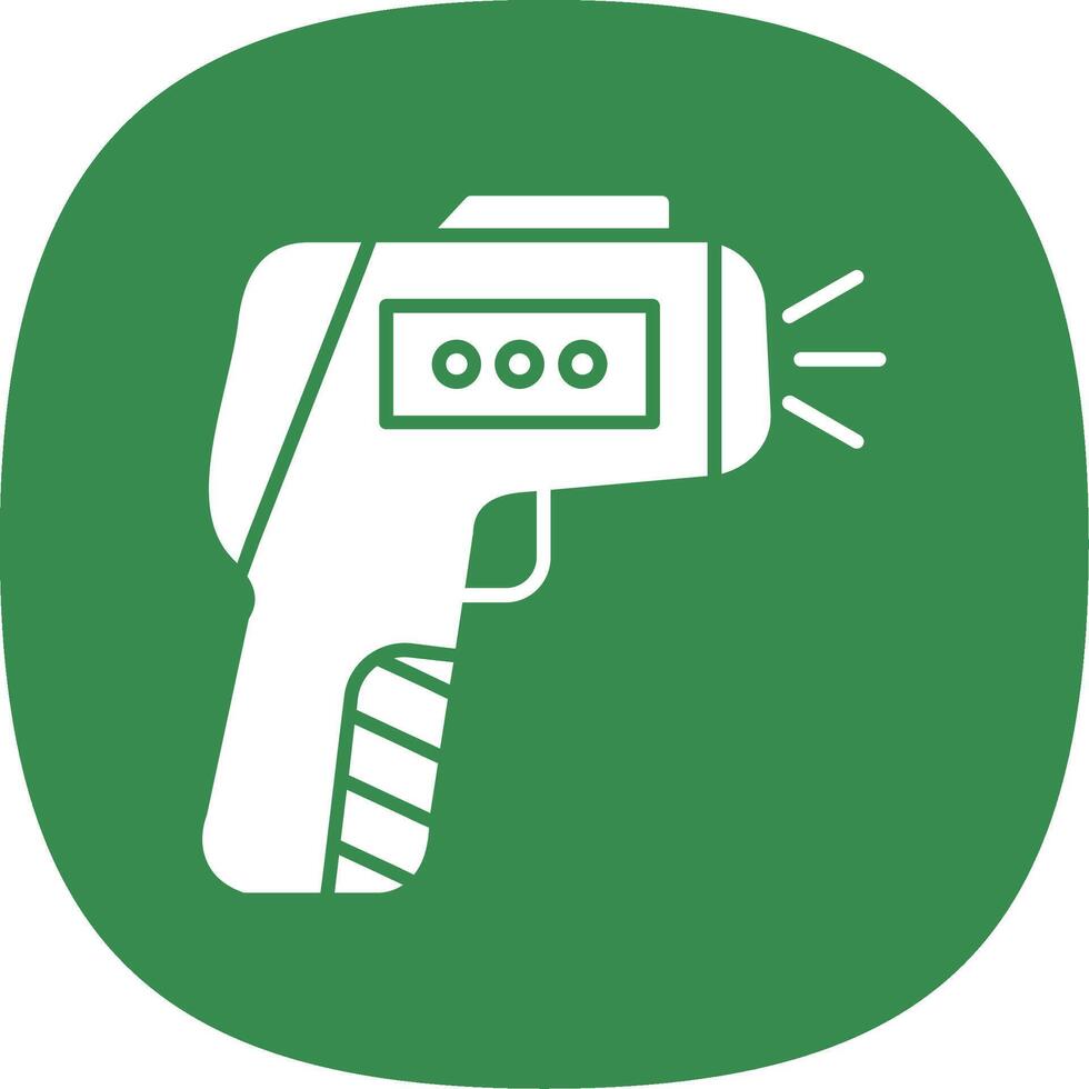 Thermometer Gun Glyph Curve Icon vector