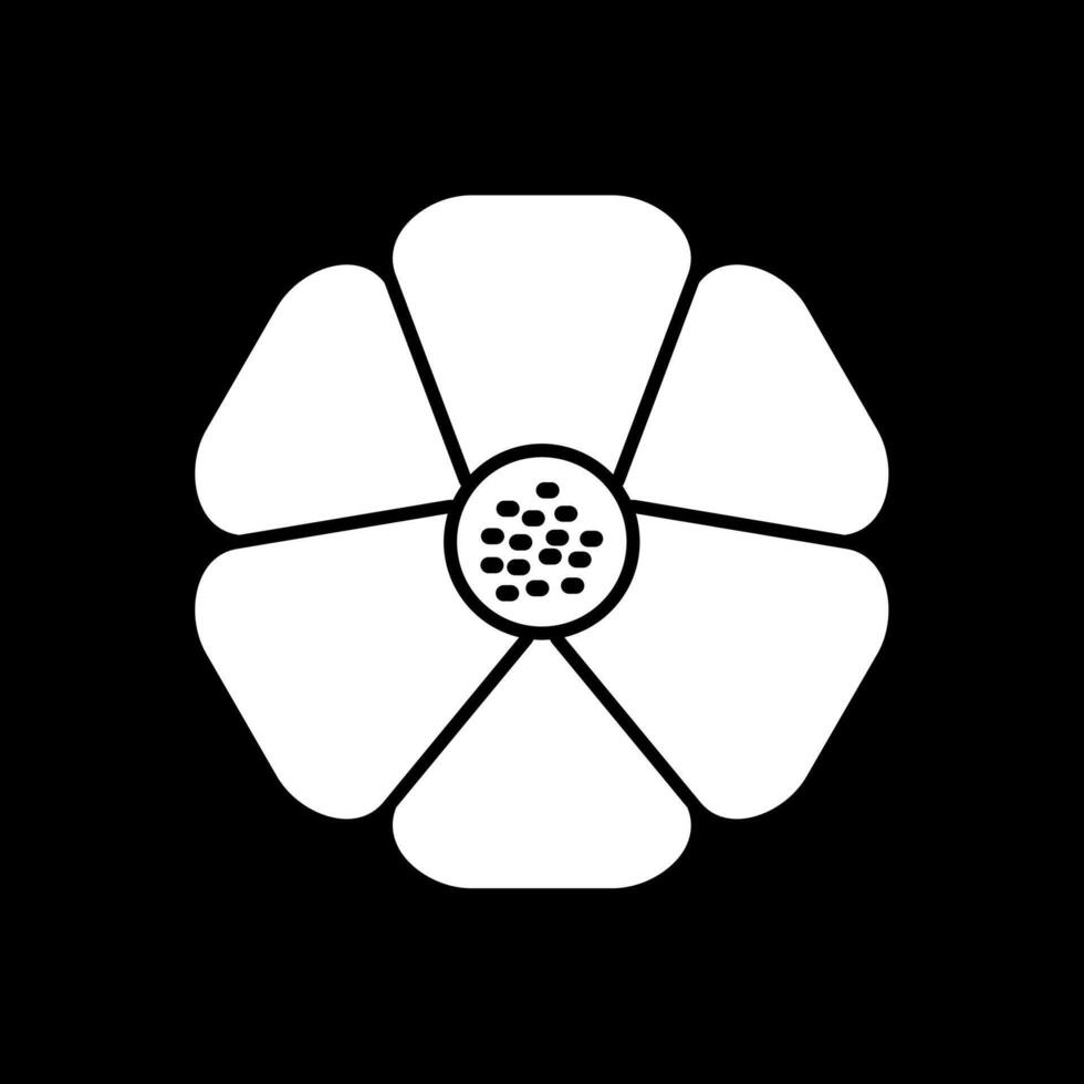 Hibiscus Glyph Inverted Icon vector