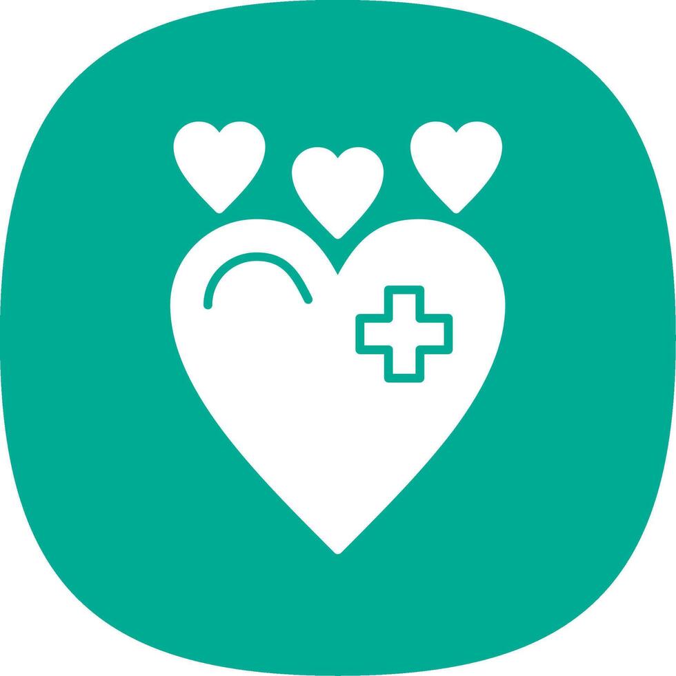 Heart Glyph Curve Icon vector