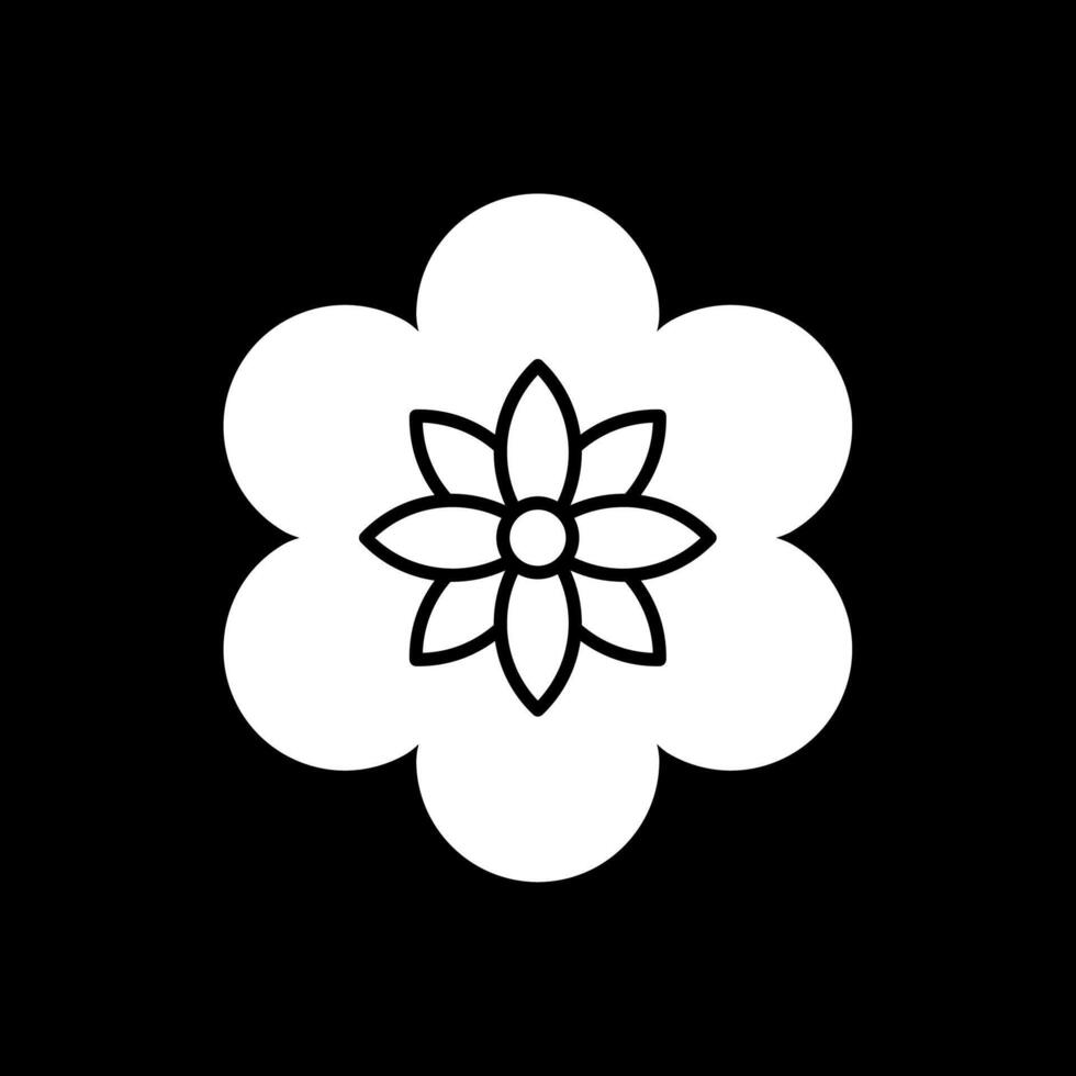 Flower Glyph Inverted Icon vector