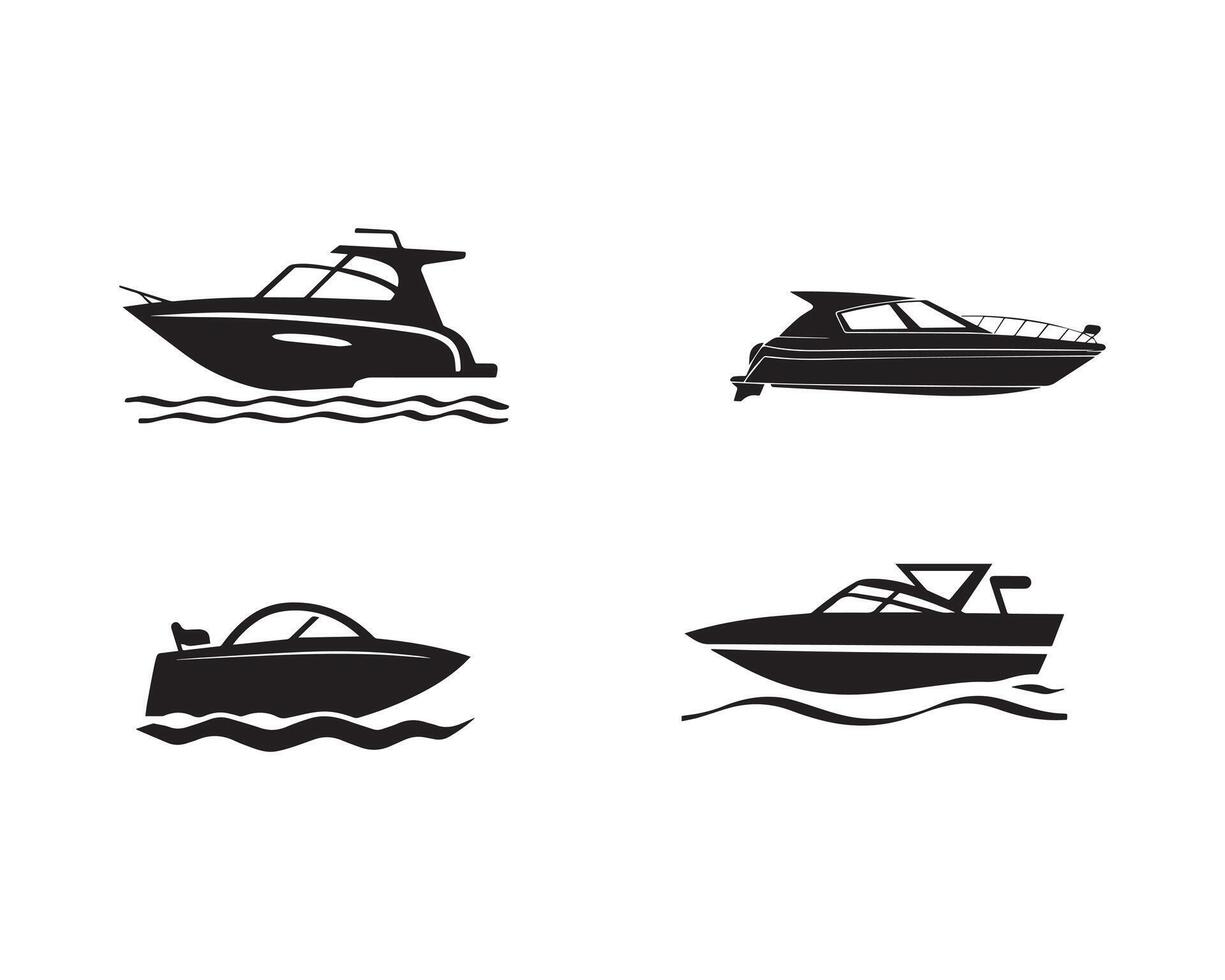 Embarcacion silueta icono gráfico logo diseño vector