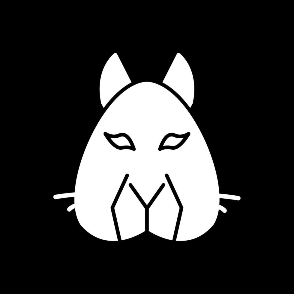 Squirrel Glyph Inverted Icon vector