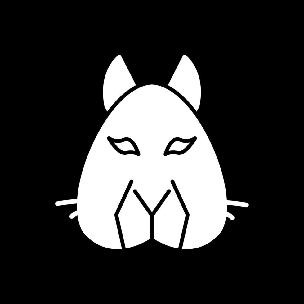 Squirrel Glyph Inverted Icon vector