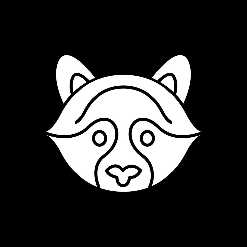 Raccoon Glyph Inverted Icon vector