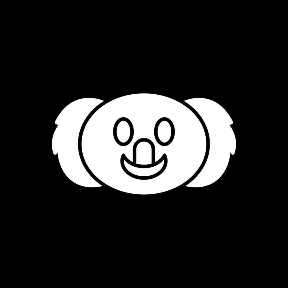 Koala Glyph Inverted Icon vector