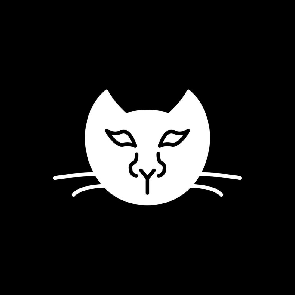 Cat Glyph Inverted Icon vector