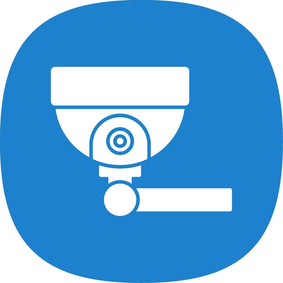 Security Camera Glyph Curve Icon vector