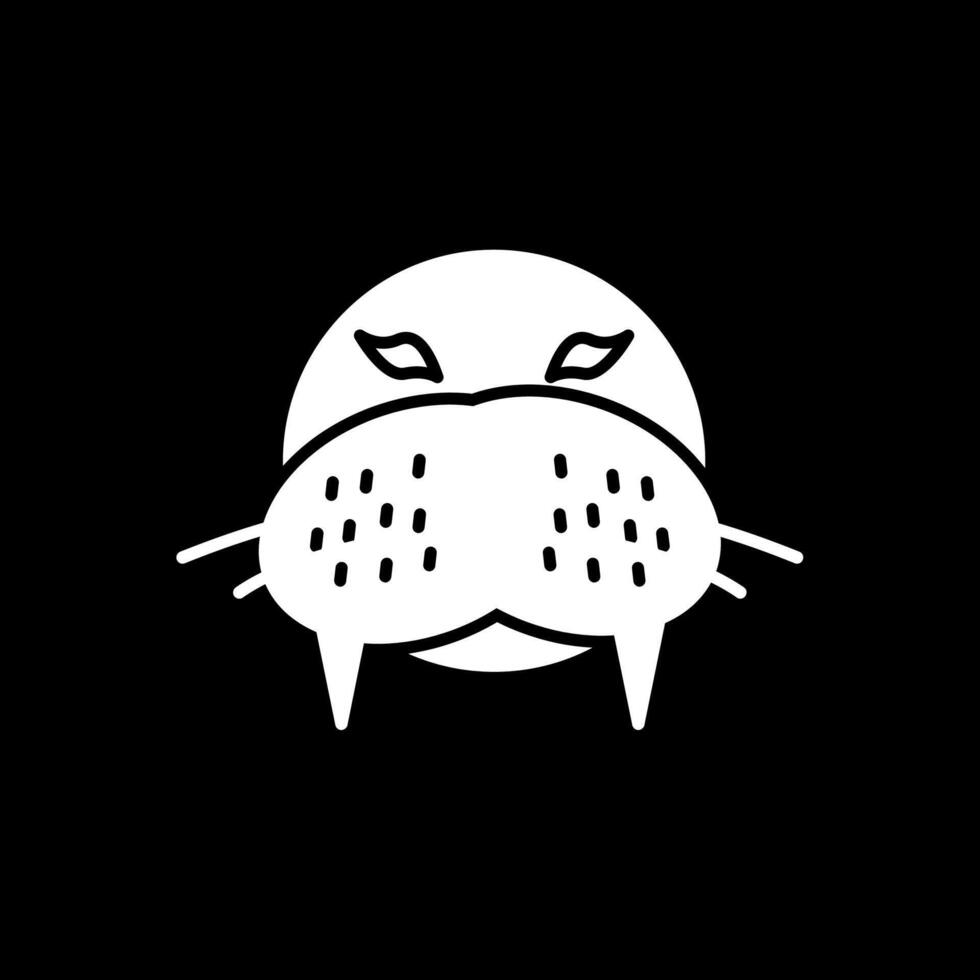 Walrus Glyph Inverted Icon vector