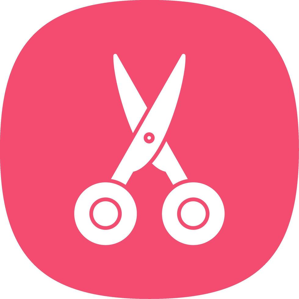 Scissors Glyph Curve Icon vector