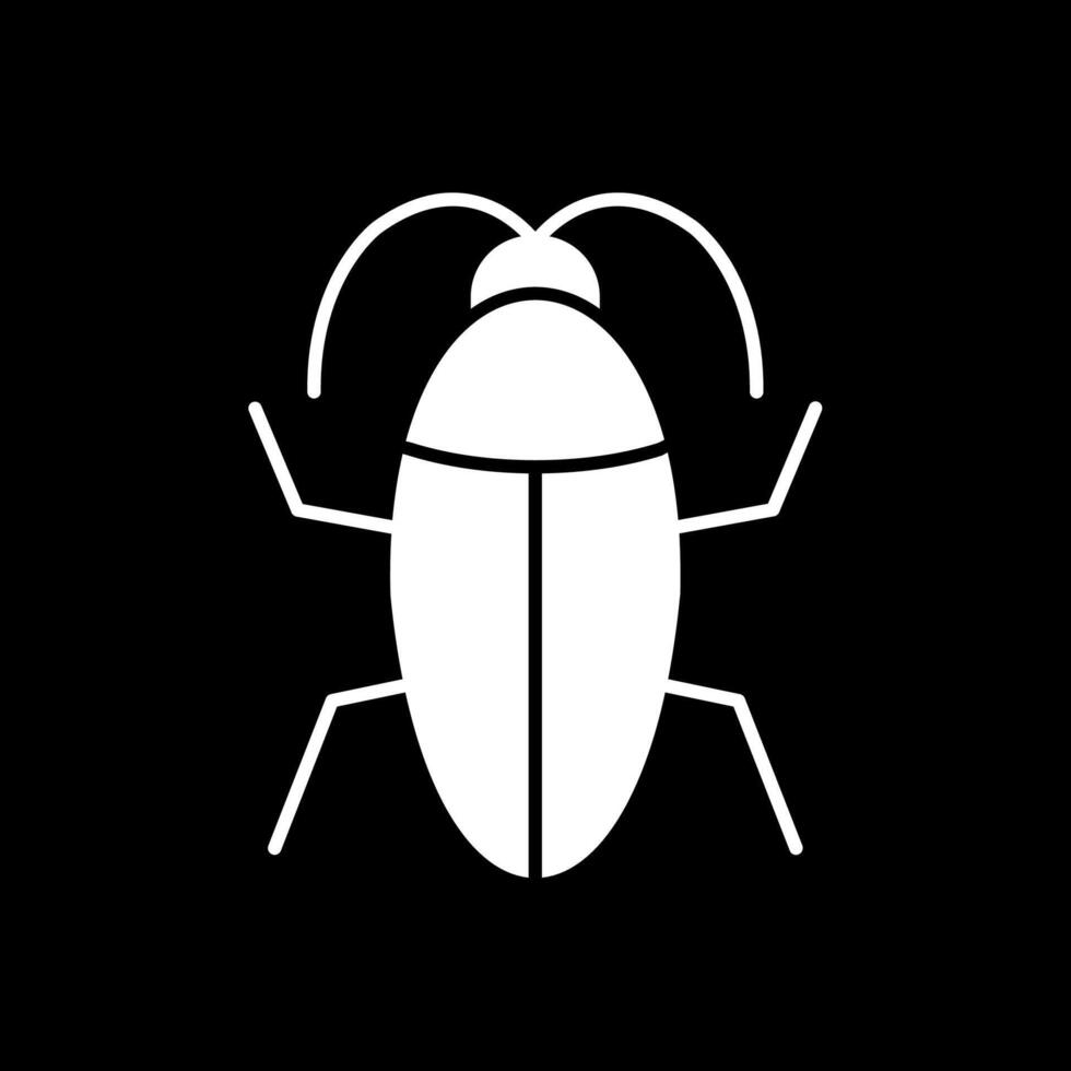 Cockroach Glyph Inverted Icon vector