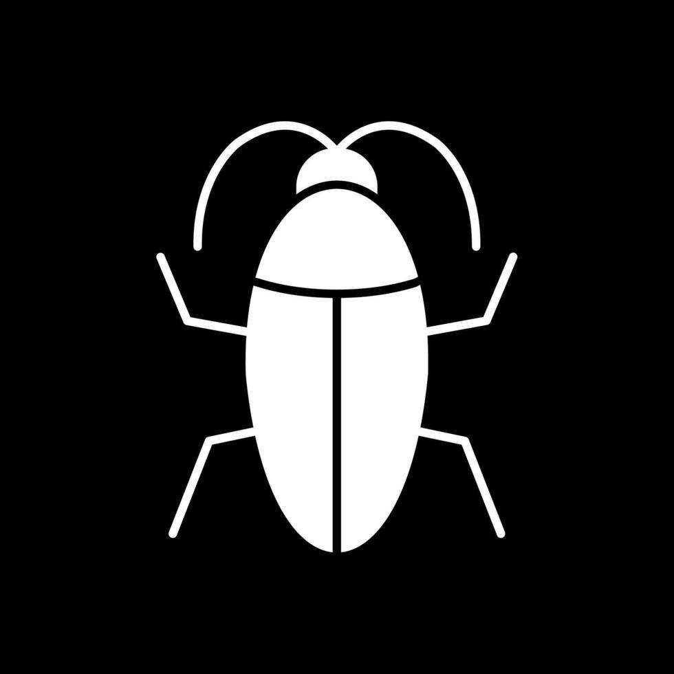 icono de glifo de cucaracha invertido vector