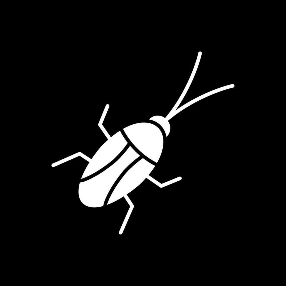 Cockroach Glyph Inverted Icon vector