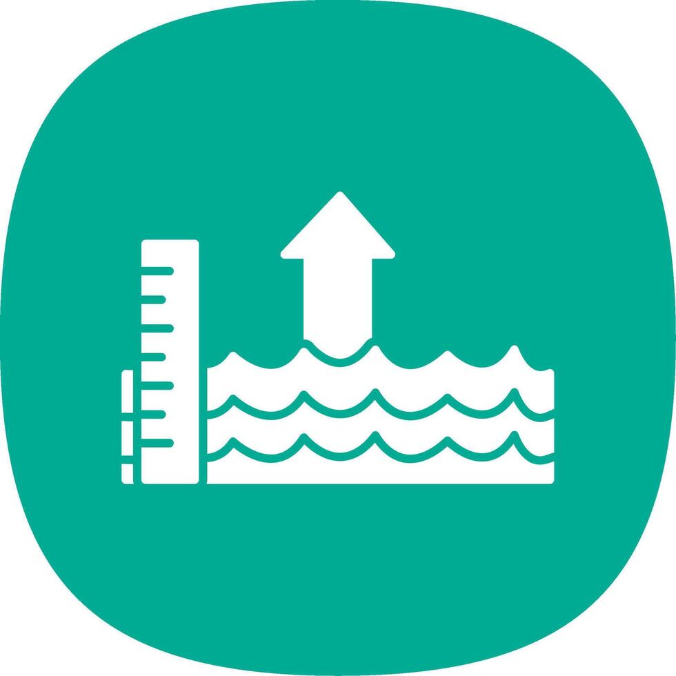 Sea Level Rise Glyph Curve Icon vector