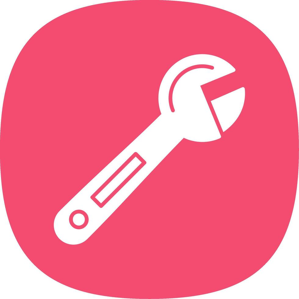 Adjustable Wrench Glyph Curve Icon vector