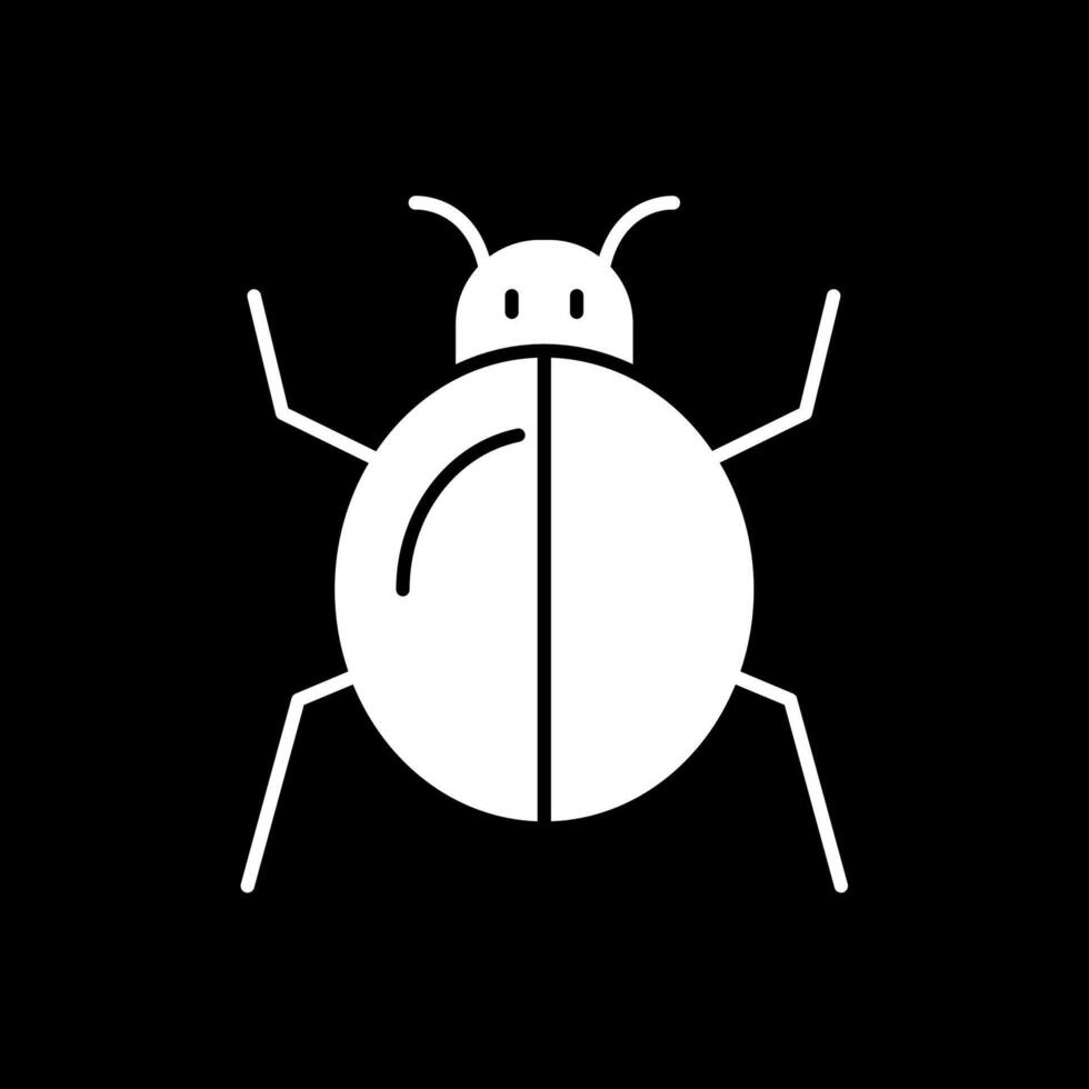 Bug Glyph Inverted Icon vector