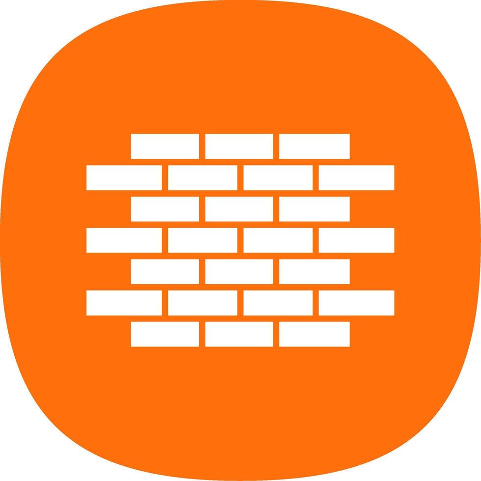 Brick Wall Glyph Curve Icon vector