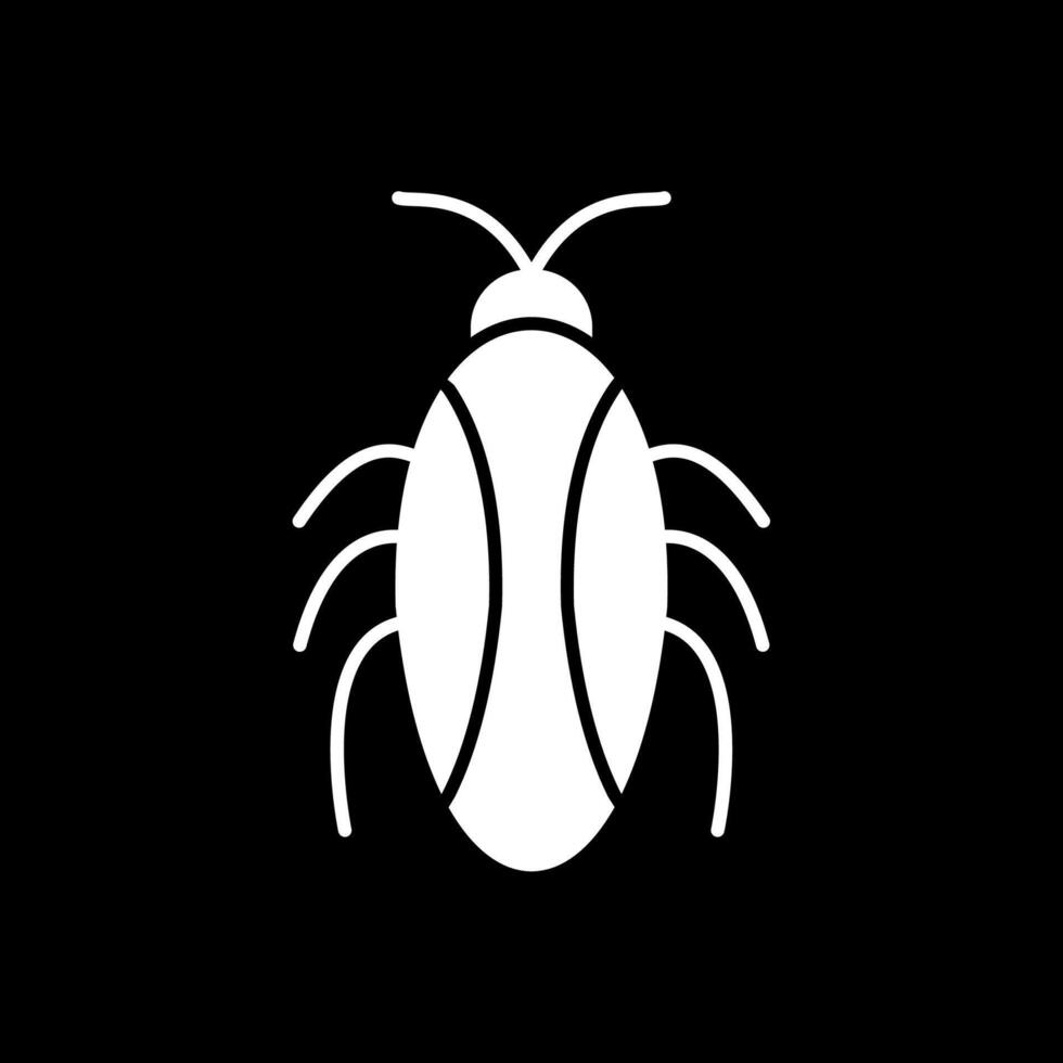 icono de glifo de cucaracha invertido vector