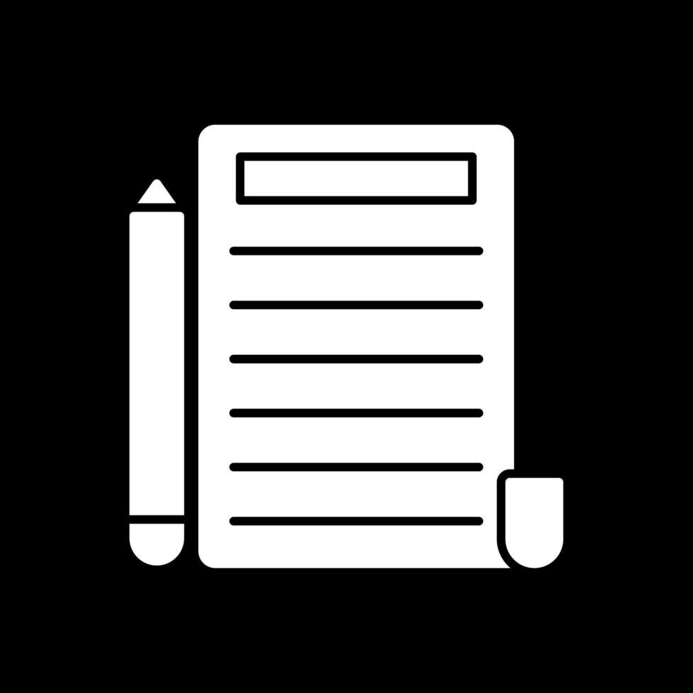 Write Glyph Inverted Icon vector