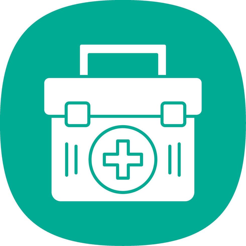 First Aid Kit Glyph Curve Icon vector