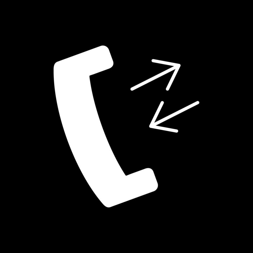 Phone Receiver Glyph Inverted Icon vector