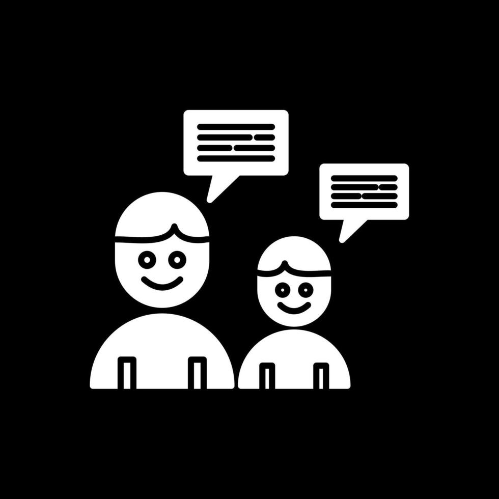 Conversation Glyph Inverted Icon vector