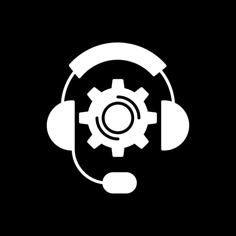 Technical Support Glyph Inverted Icon vector
