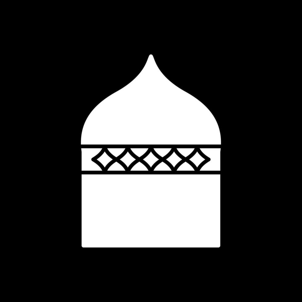 Islamic Architecture Glyph Inverted Icon vector