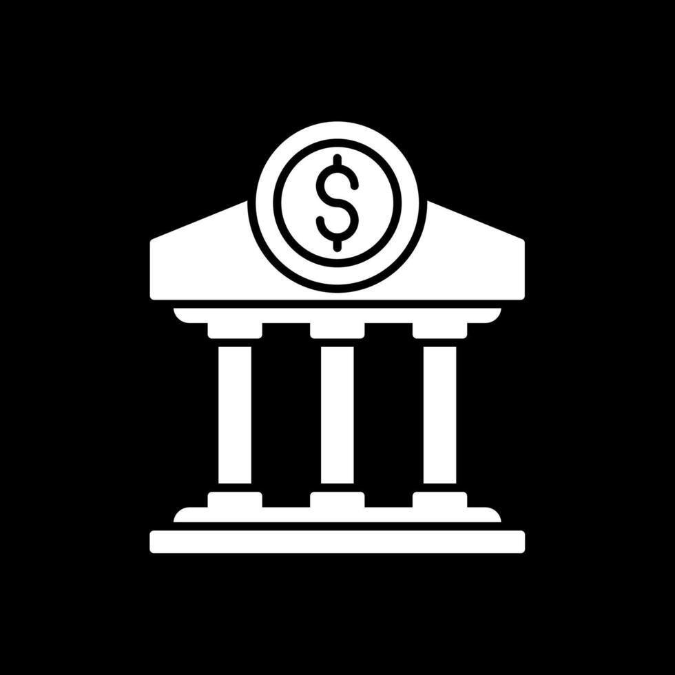 Bank Glyph Inverted Icon vector