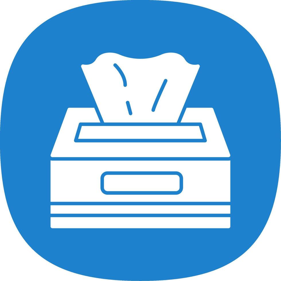 Tissue Box Glyph Curve Icon vector