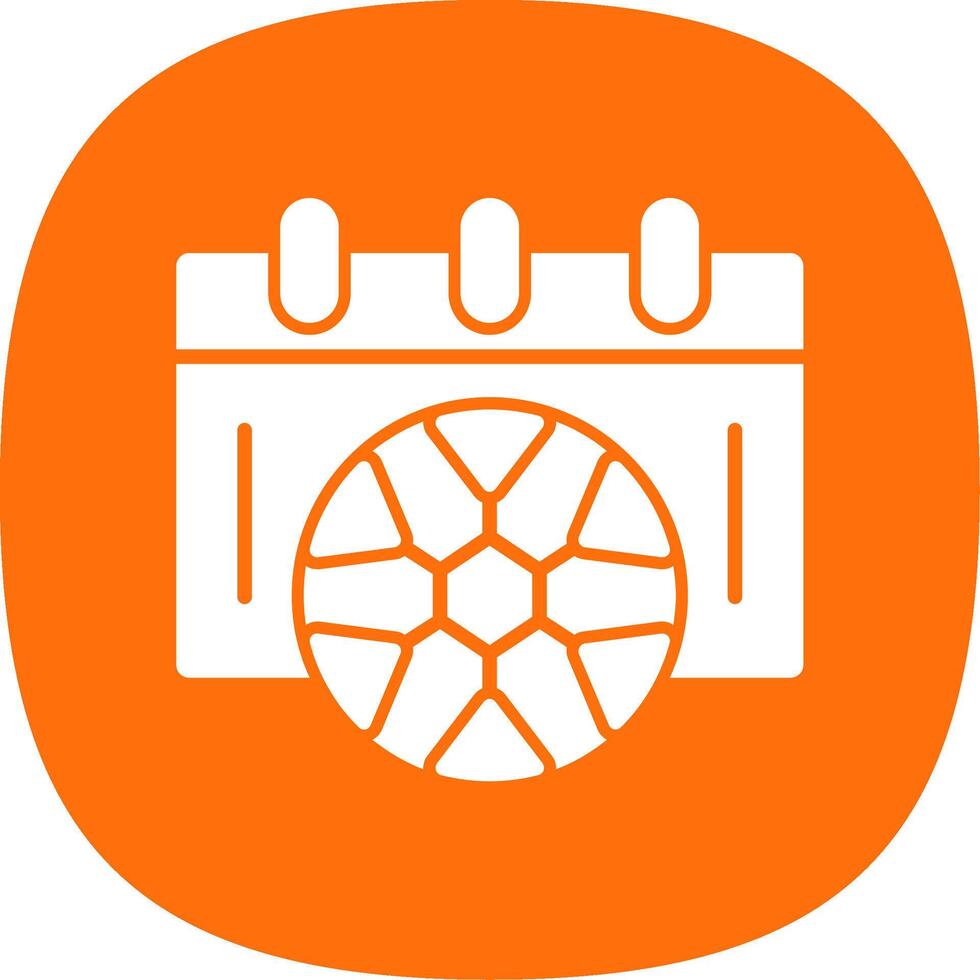 Football Schedule Glyph Curve Icon vector