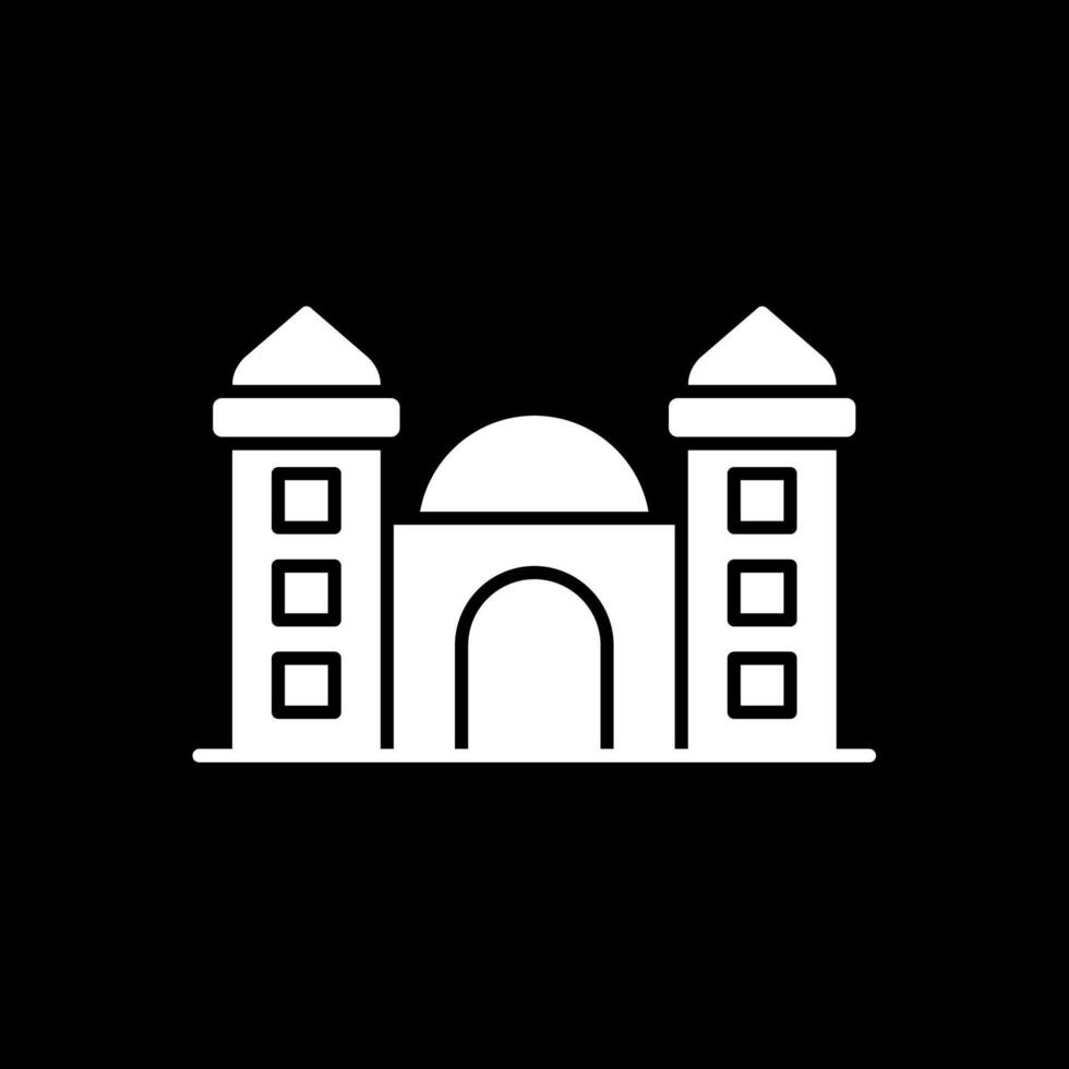 Mosque Glyph Inverted Icon vector