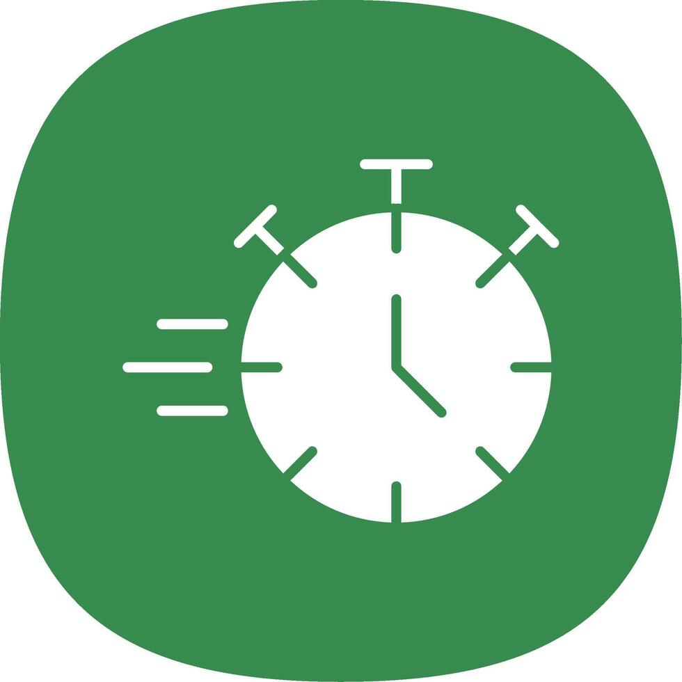 Stopwatch Glyph Curve Icon vector