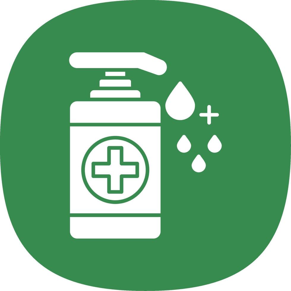 Hand Sanitizer Glyph Curve Icon vector