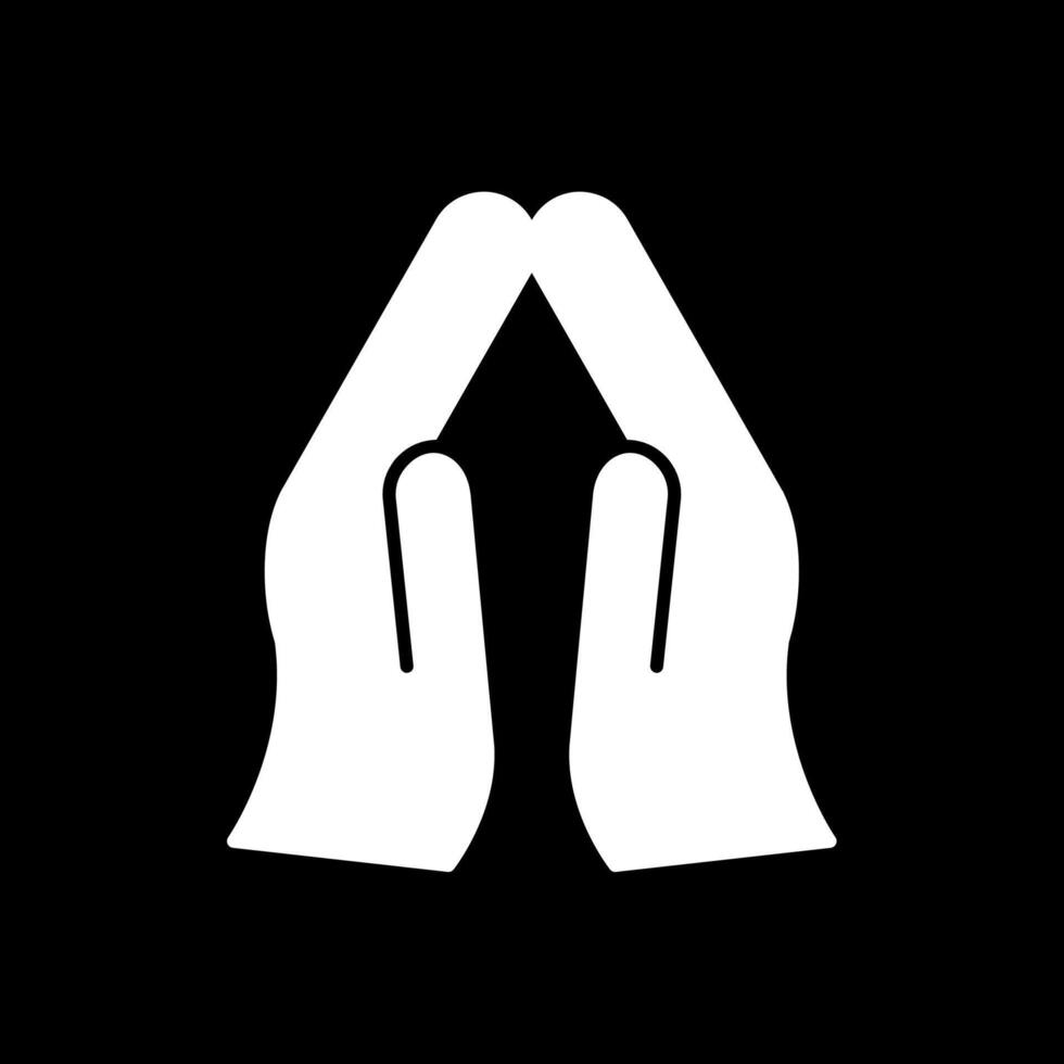 Pray Glyph Inverted Icon vector