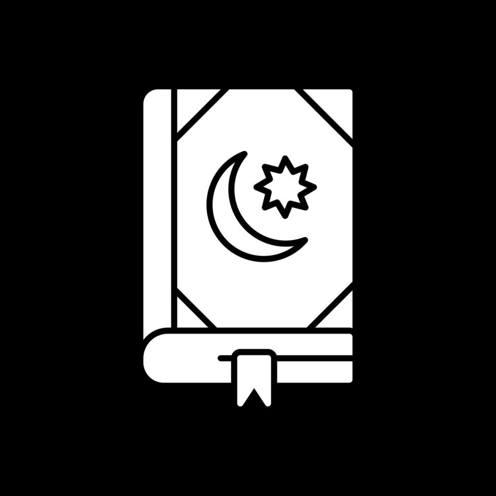 Quran Glyph Inverted Icon vector