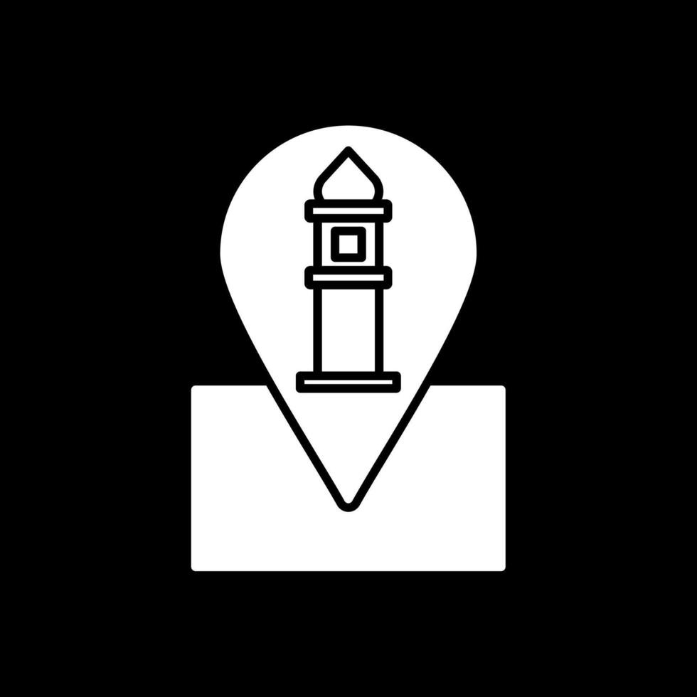 Location Glyph Inverted Icon vector