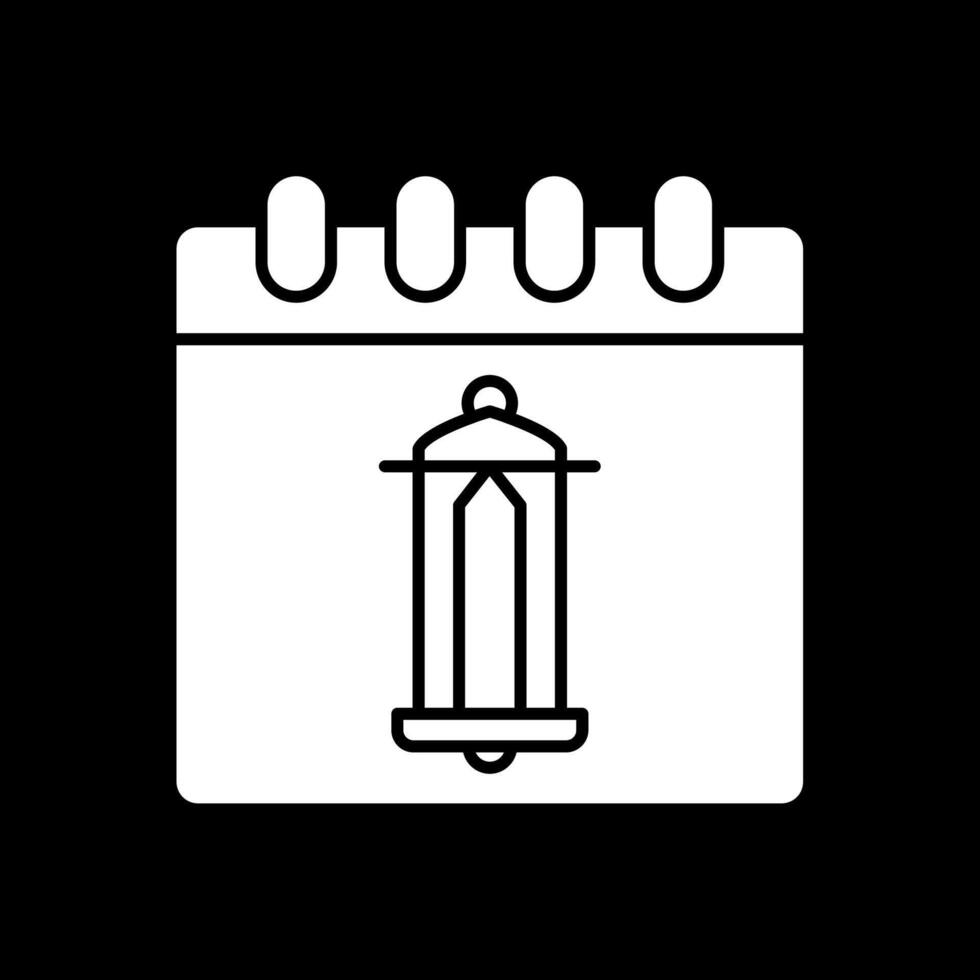 Calendar Glyph Inverted Icon vector