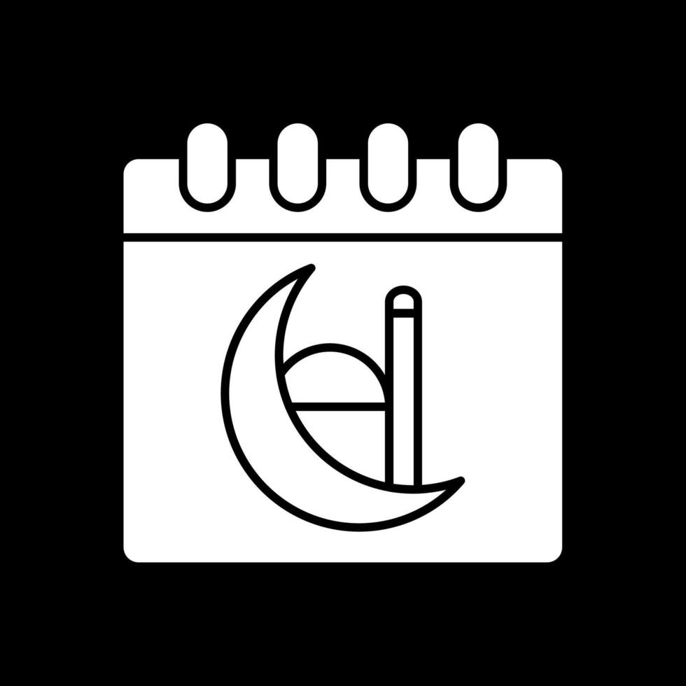 Calendar Glyph Inverted Icon vector