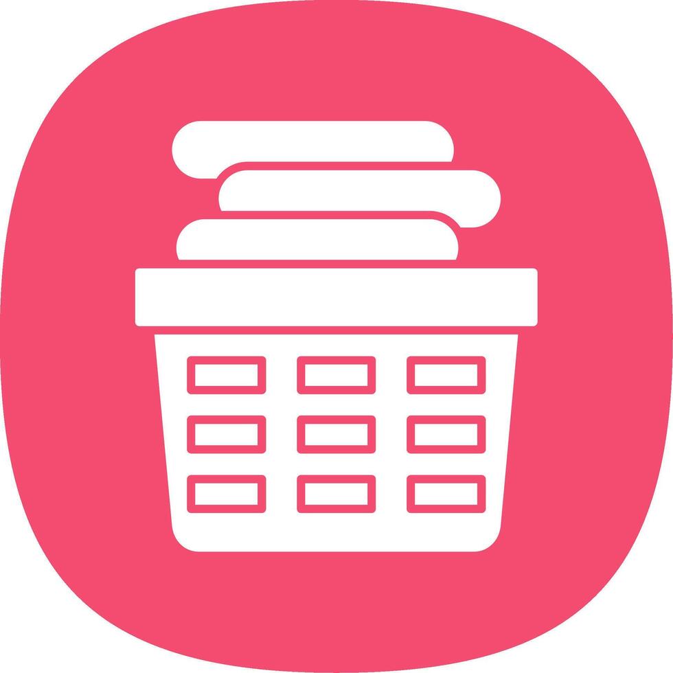 Laundry Basket Glyph Curve Icon vector