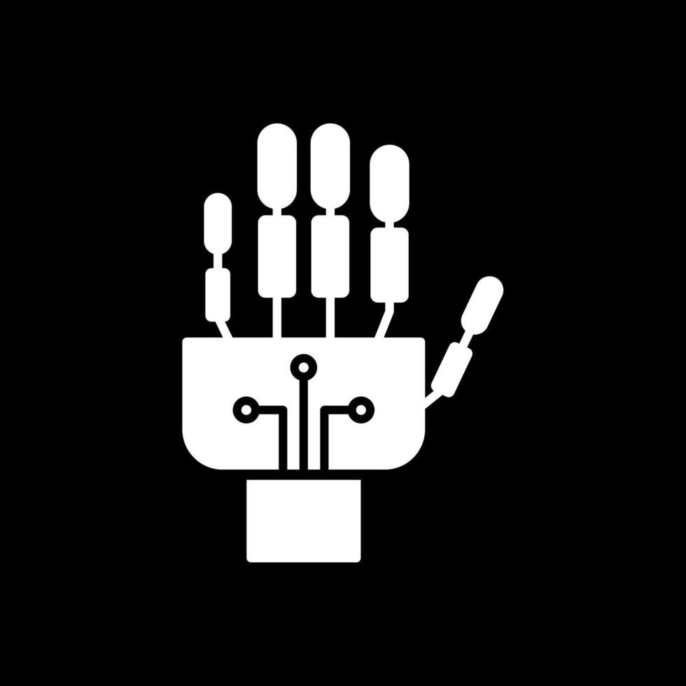 Robotics hand Glyph Inverted Icon vector