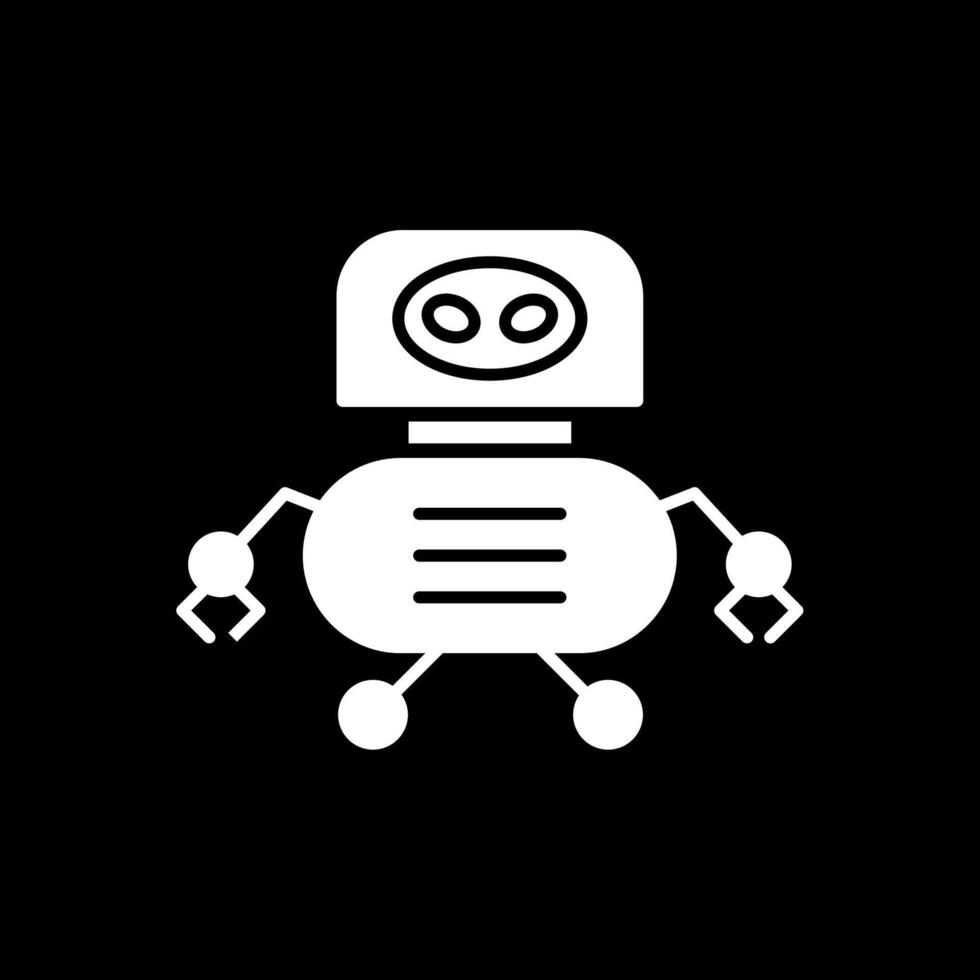 Toy Robotics Glyph Inverted Icon vector