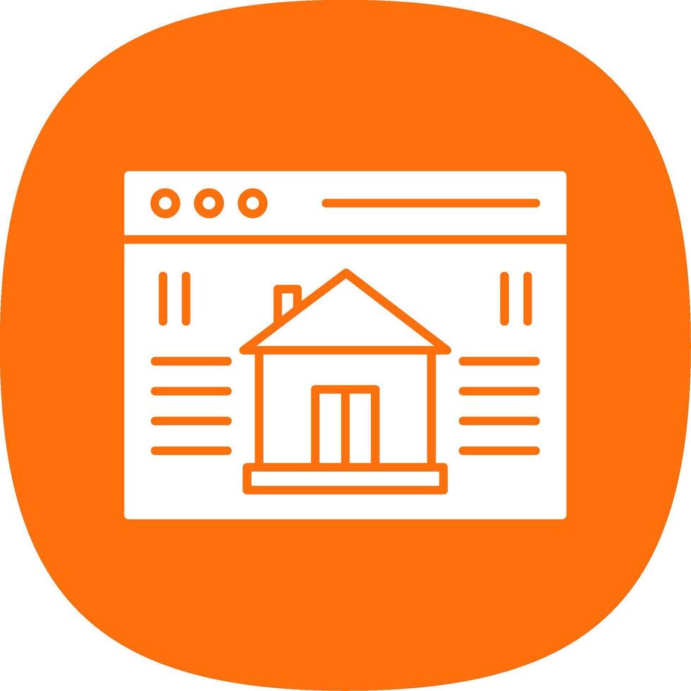 Real Estate Website Glyph Curve Icon vector