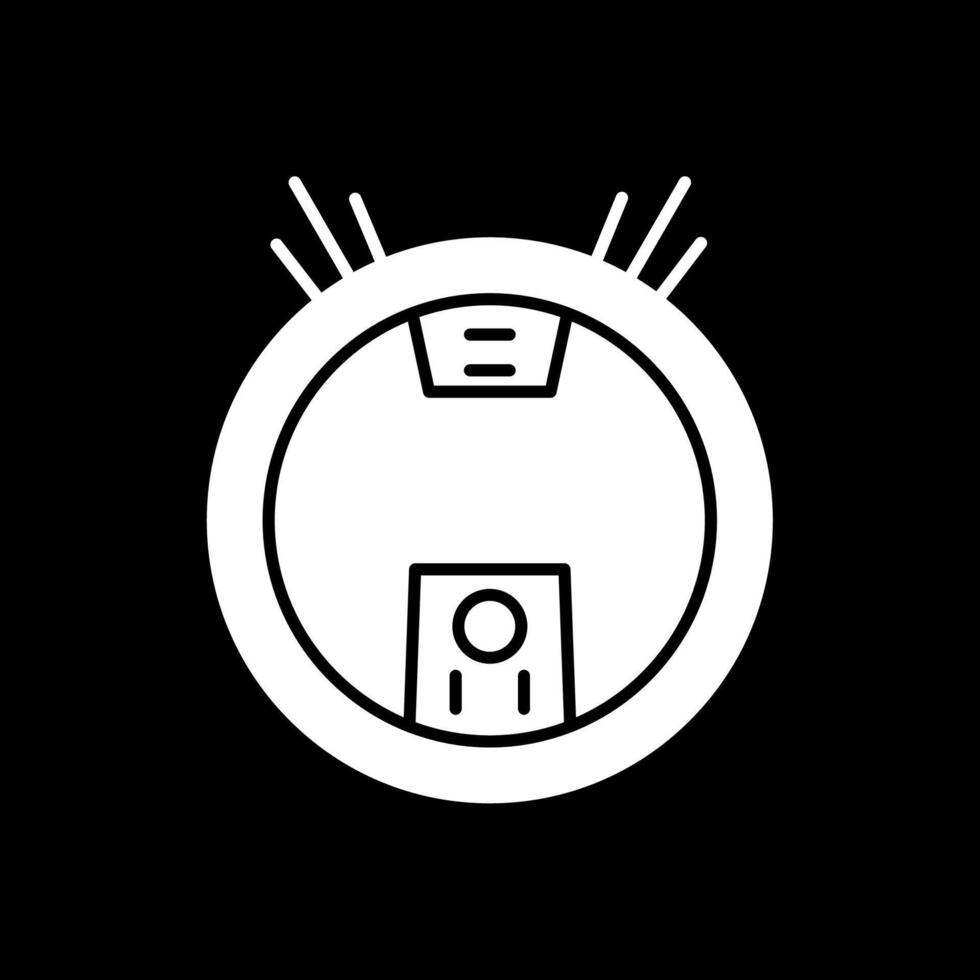 Robot Vacuum Glyph Inverted Icon vector