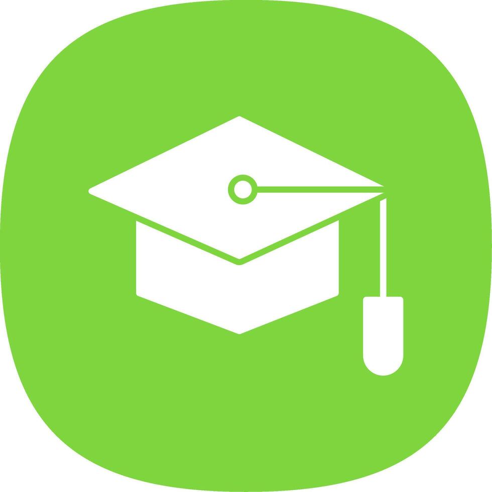 Graduate Hat Glyph Curve Icon vector