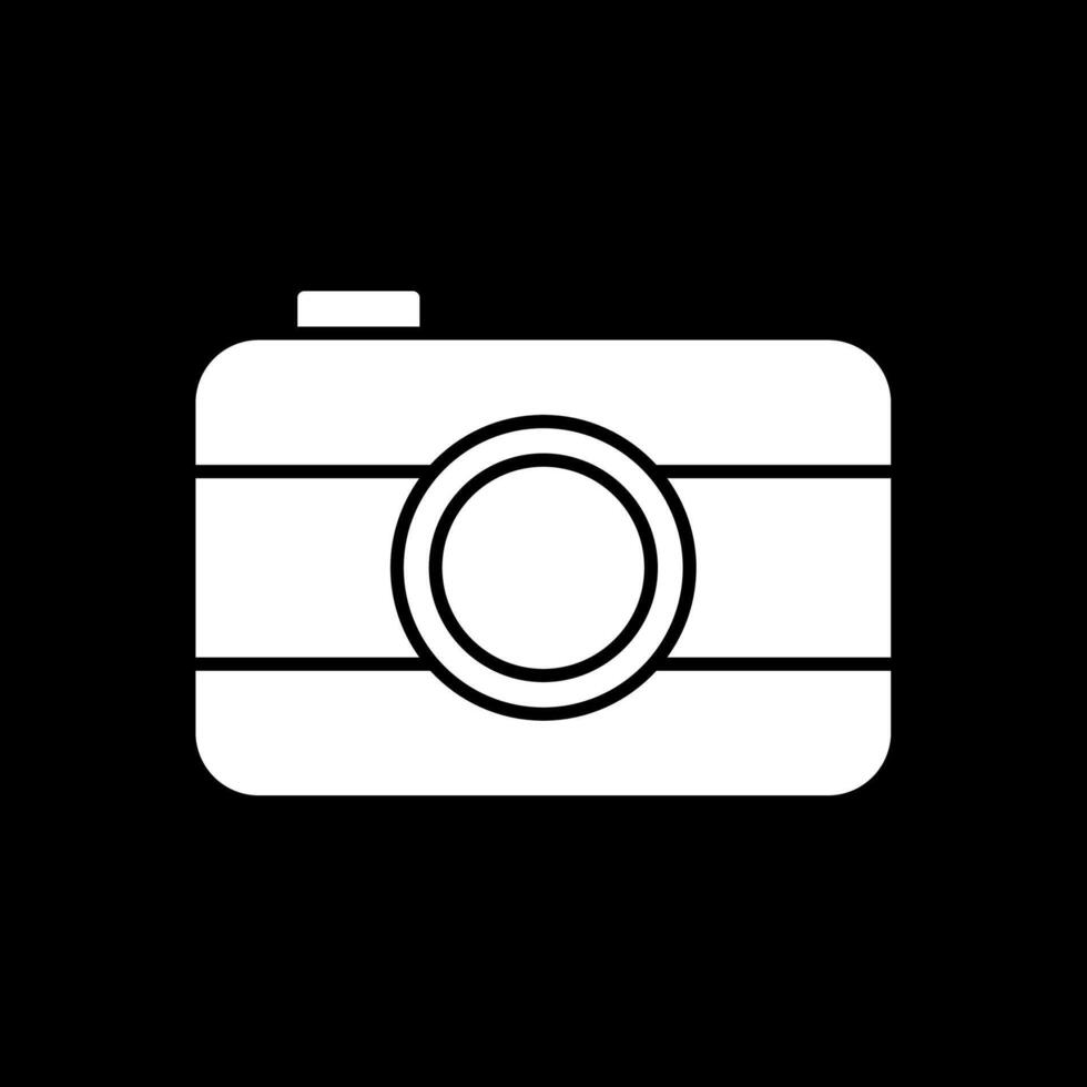 Old Came Glyph Inverted Icon vector