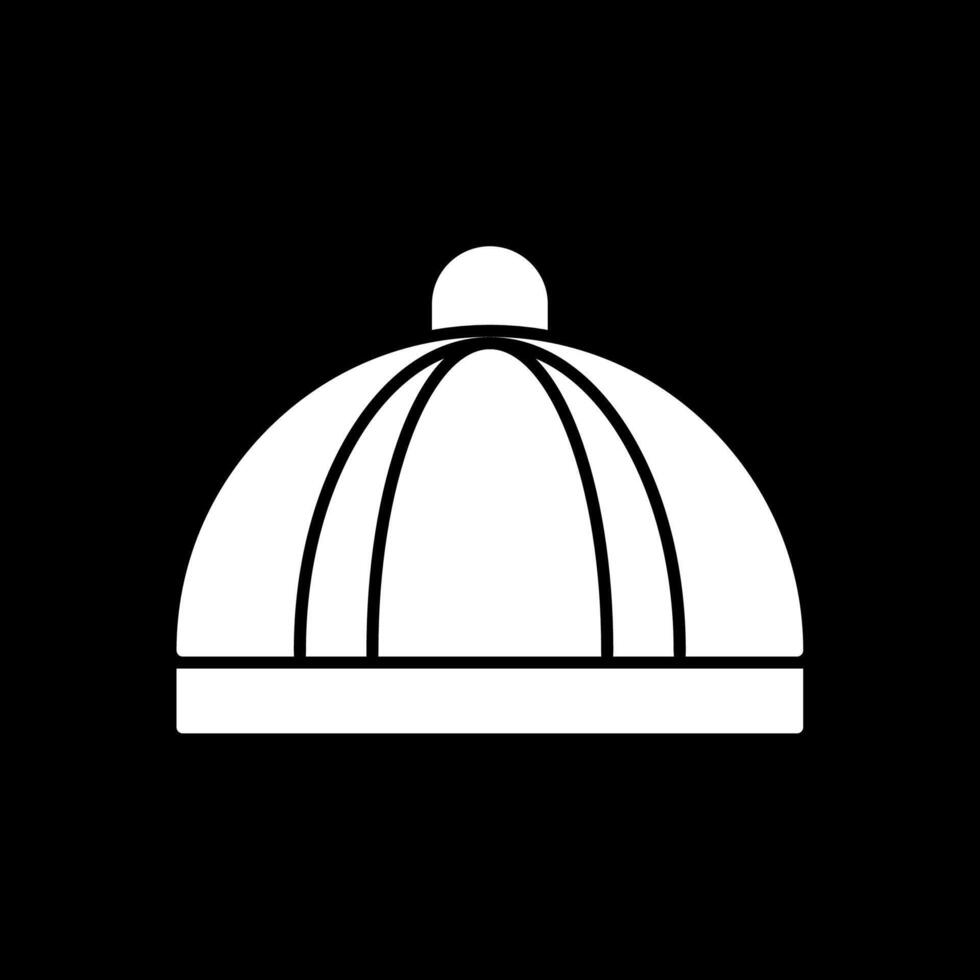 Winter cap Glyph Inverted Icon vector